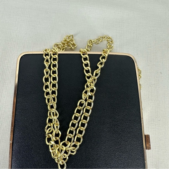 CARA New York Black Gold Trim Hard Case Clutch or Crossbody - Picture 12 of 16